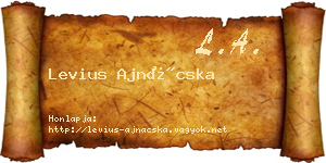 Levius Ajnácska névjegykártya